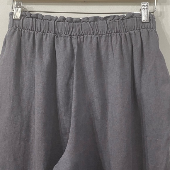 Ellen Tracy Linen Comfy Tapered Leg Pant High Waist in Mid Grey Oversized Size S - Picture 8 of 10